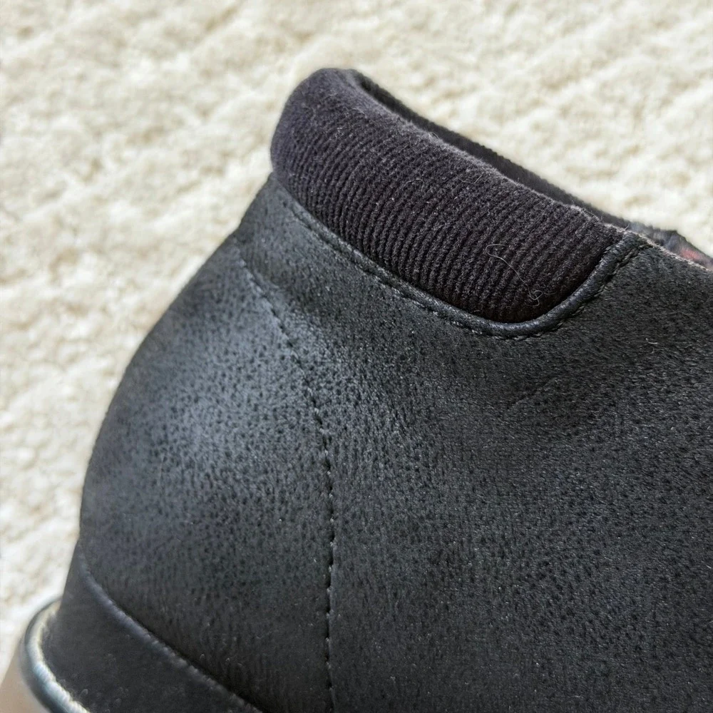 Skechers BOBS Skipper Tide Pool Black Ankle Boots Memory Foam 114718 Womens 8.5